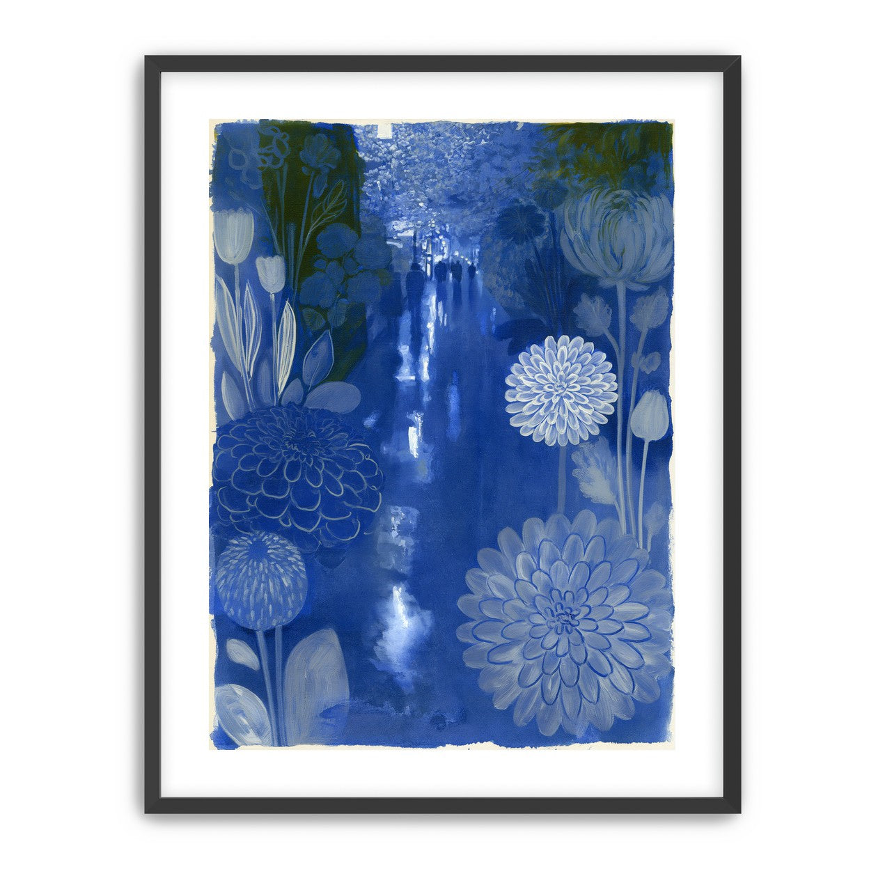Blue garden night walk