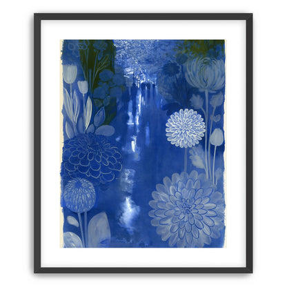 Blue garden night walk