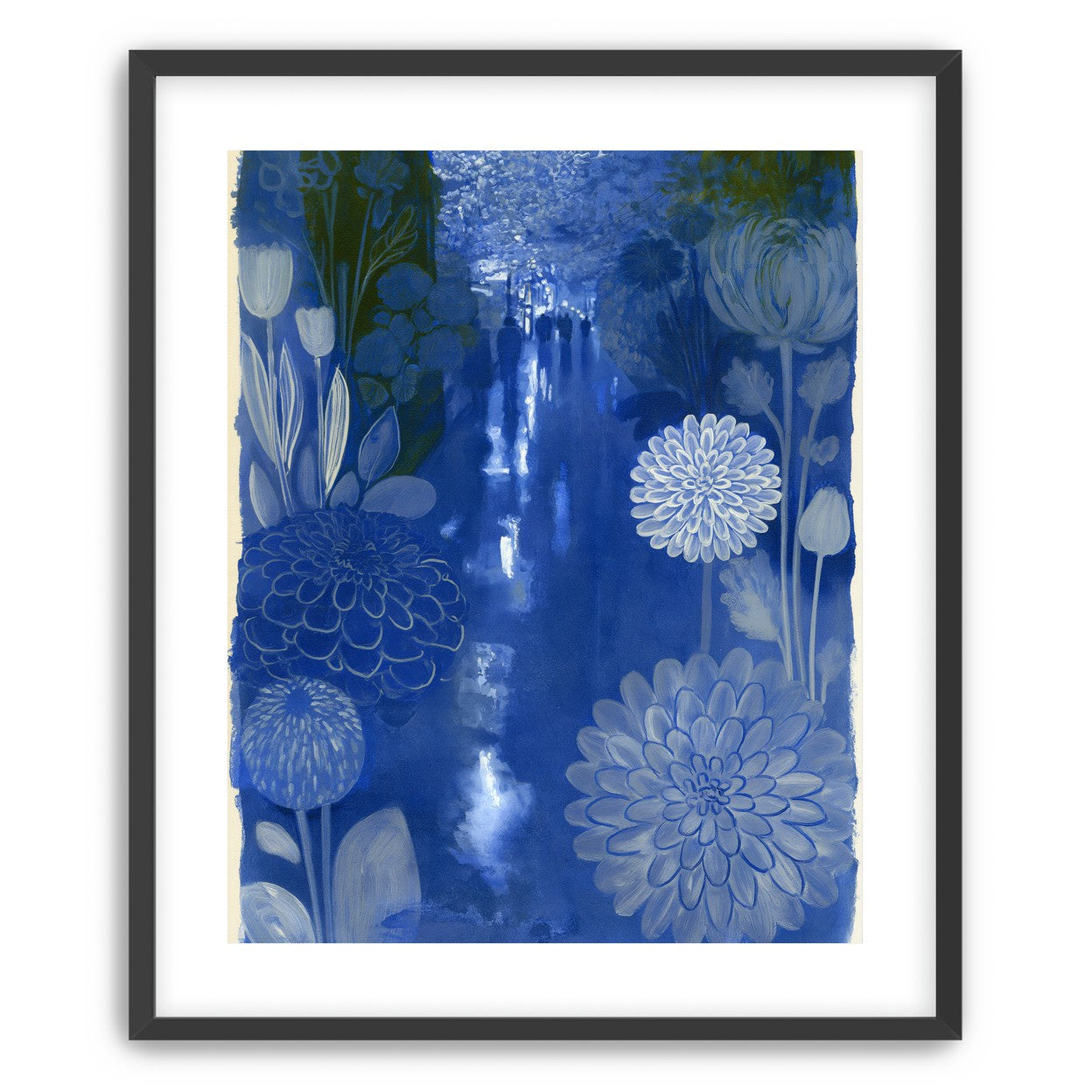 Blue garden night walk