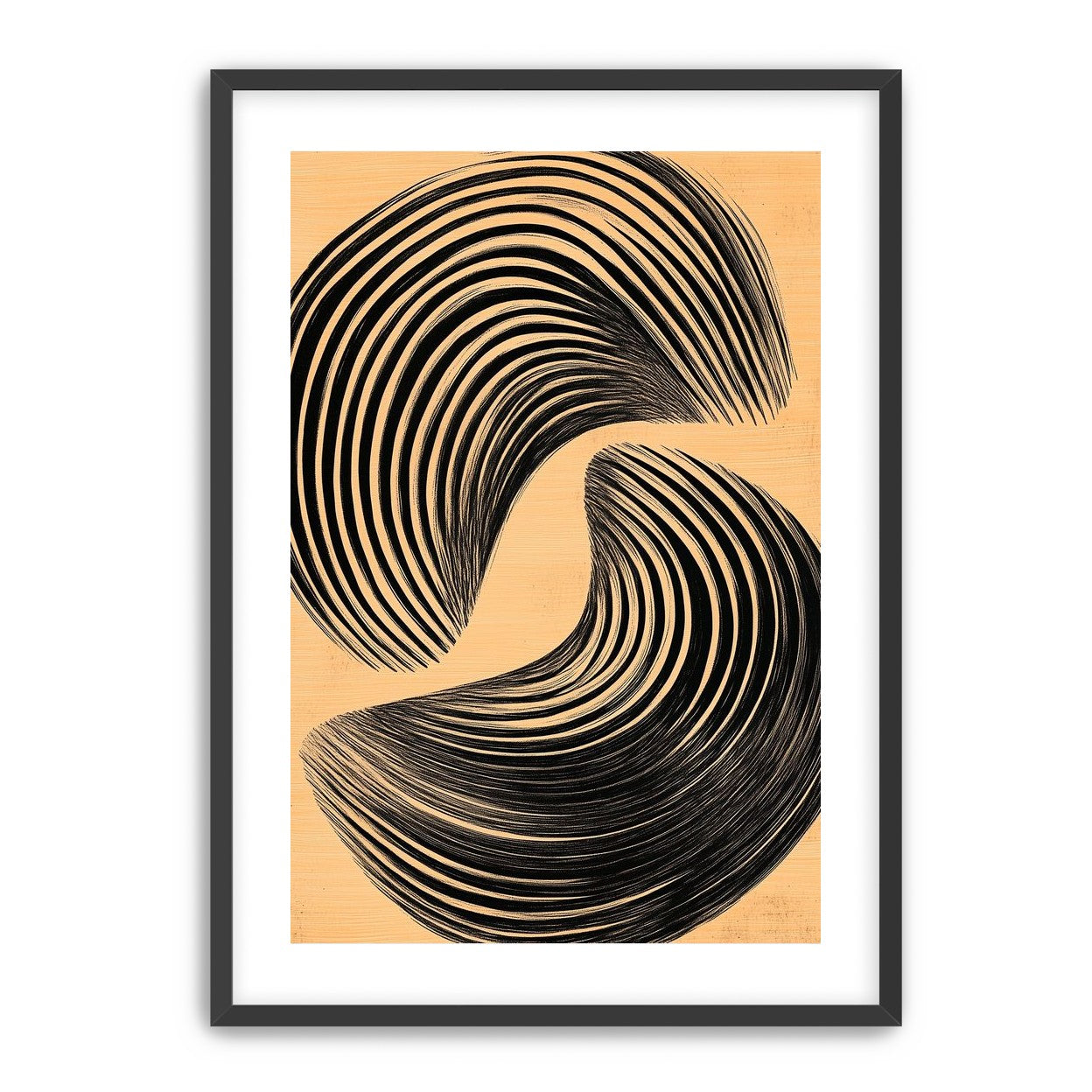 Black spiral on tan ground