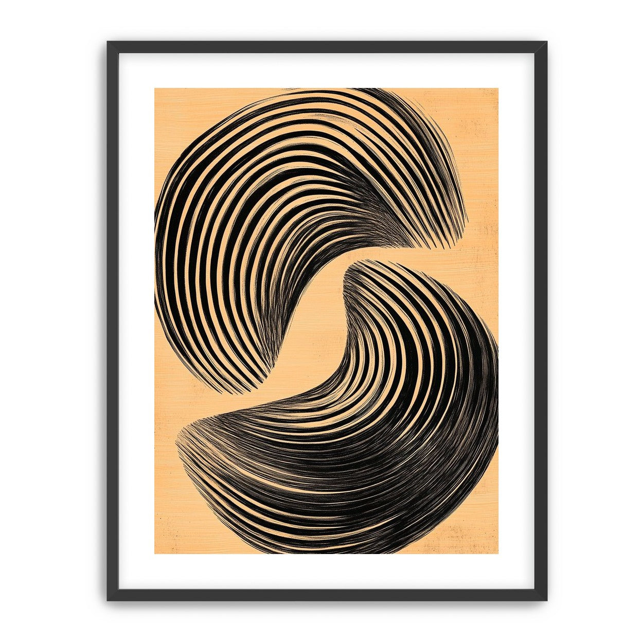Black spiral on tan ground