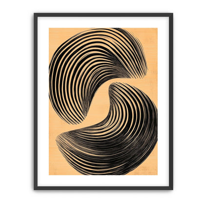 Black spiral on tan ground