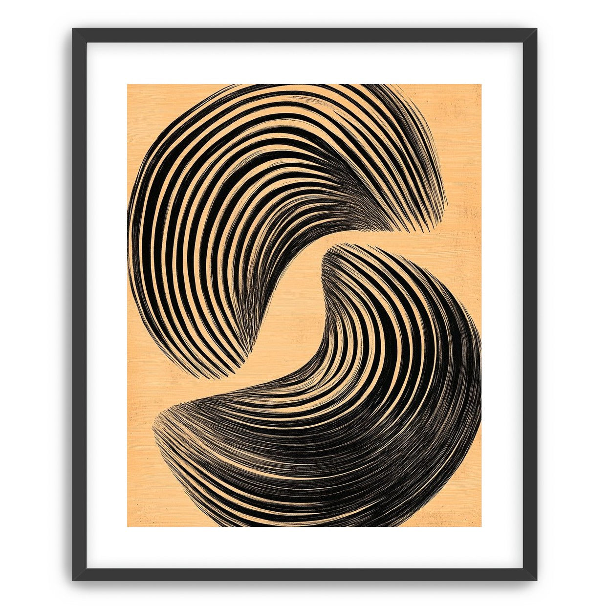 Black spiral on tan ground