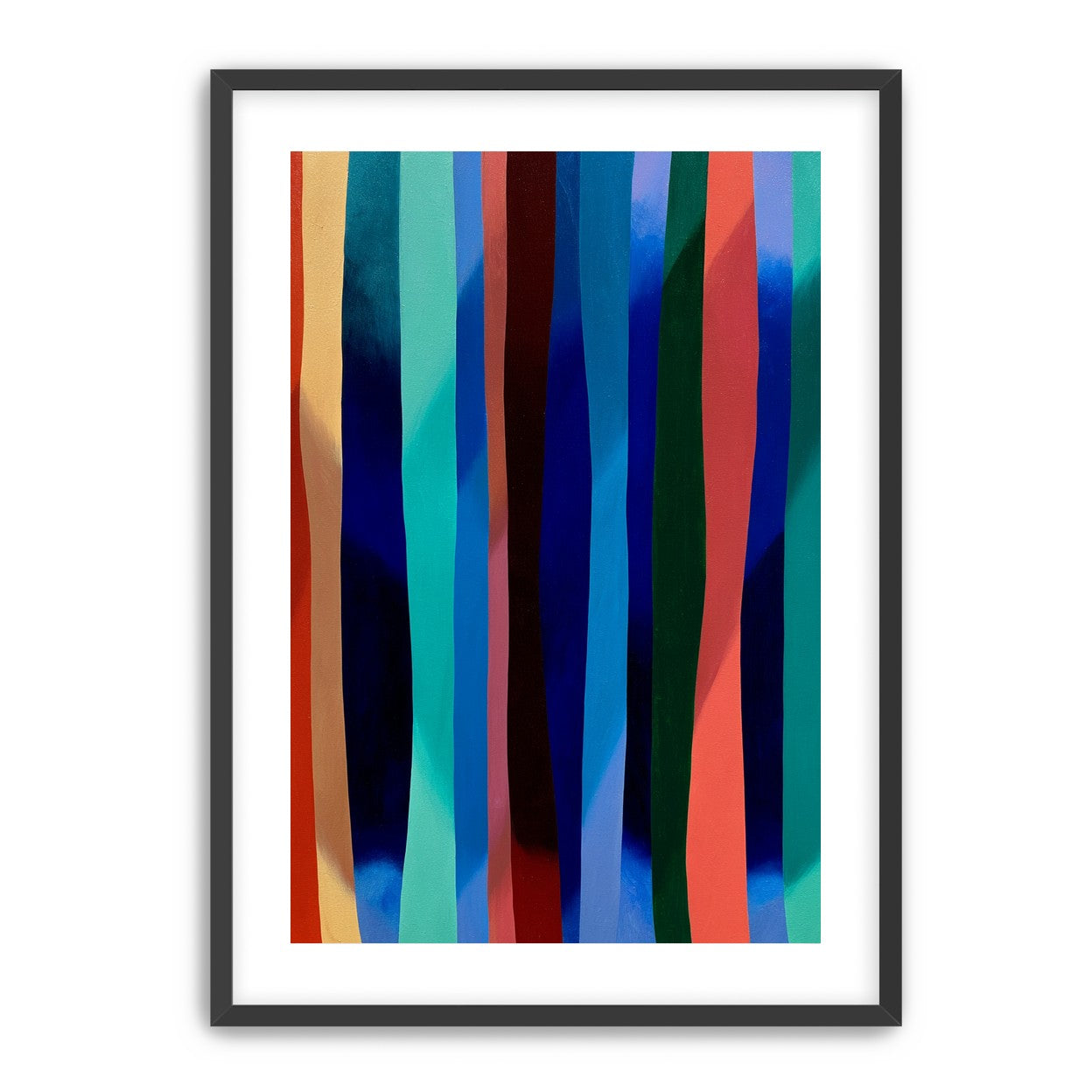 Blue shadow under bright stripes