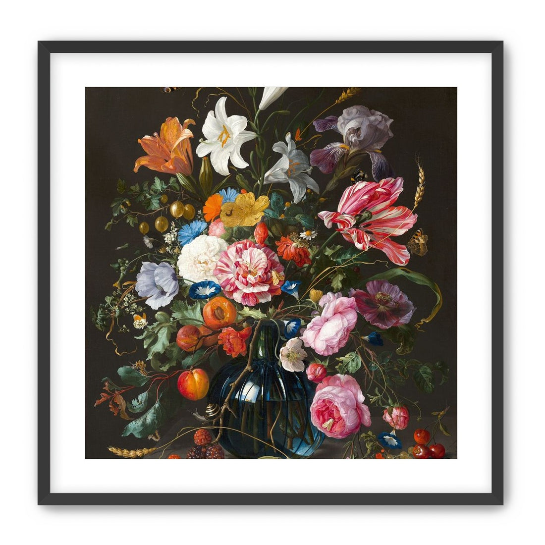 Butterflies over the blue vase
