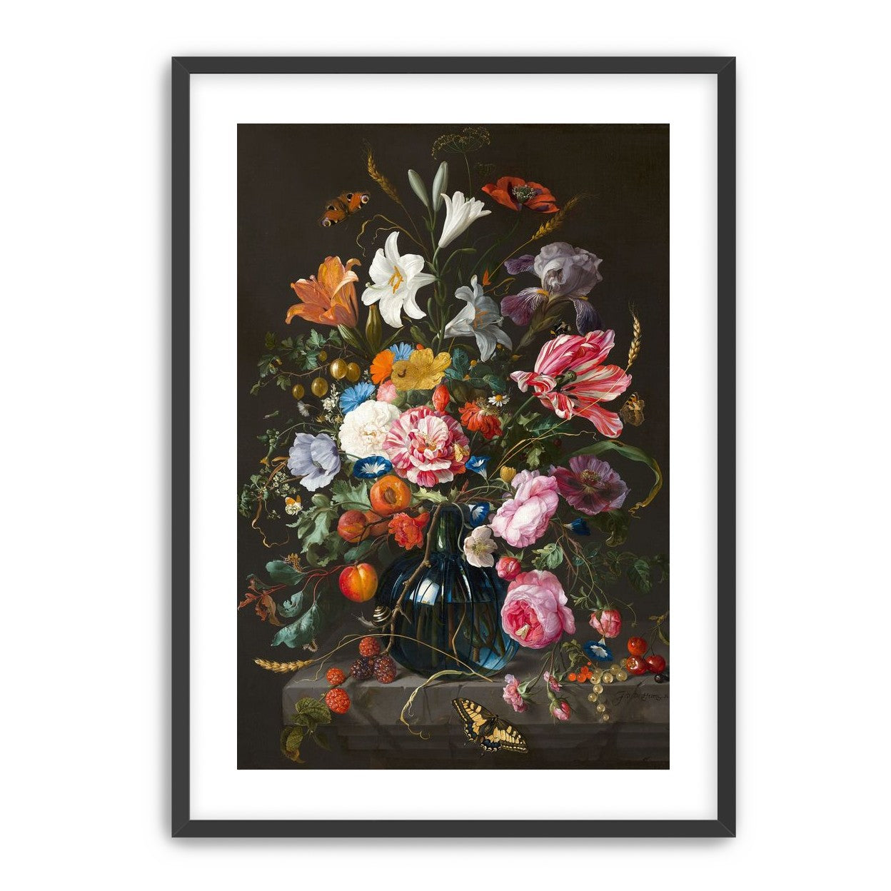 Butterflies over the blue vase