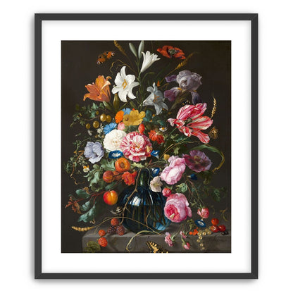 Butterflies over the blue vase