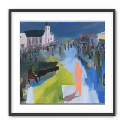 Crowd around the musicians
