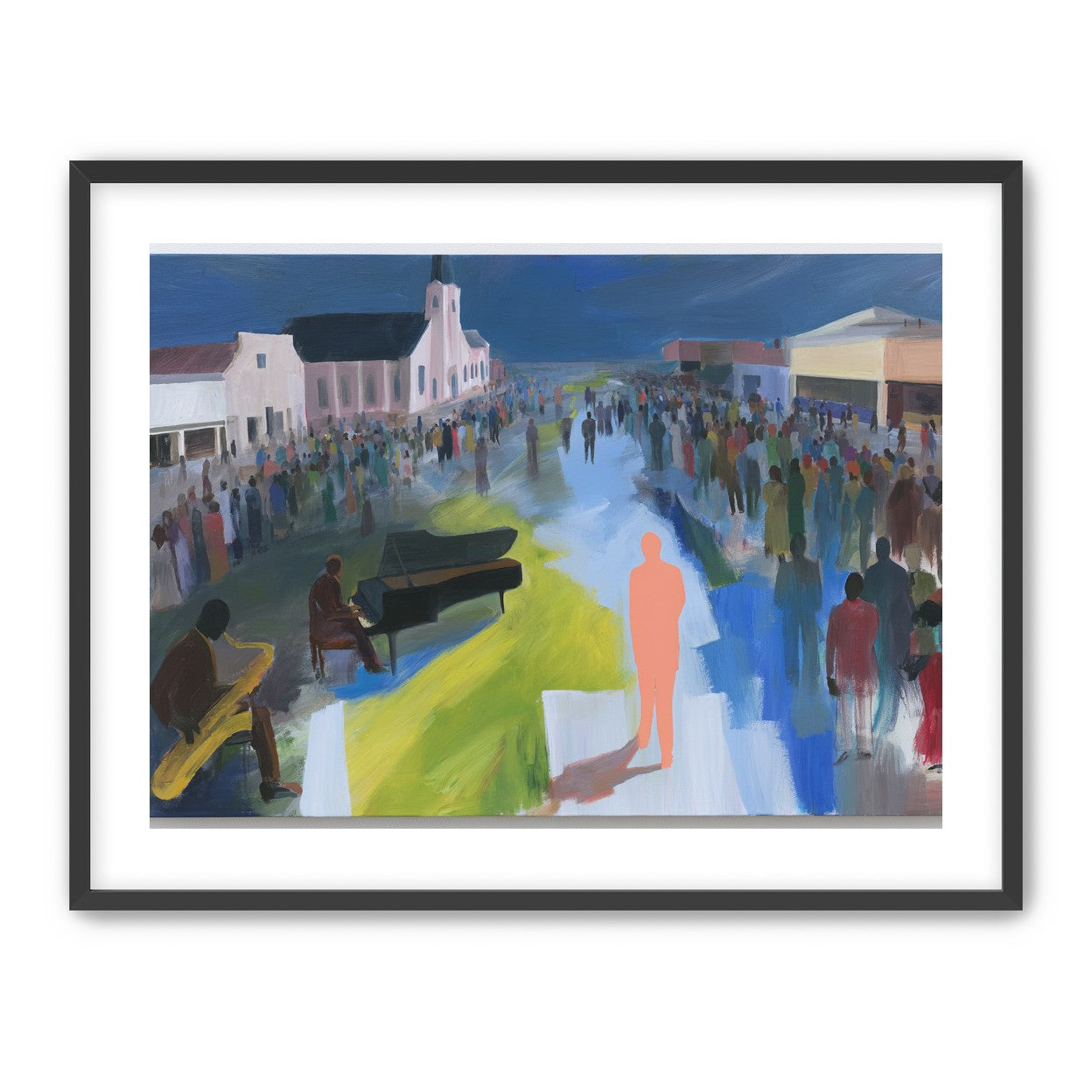 Crowd around the musicians
