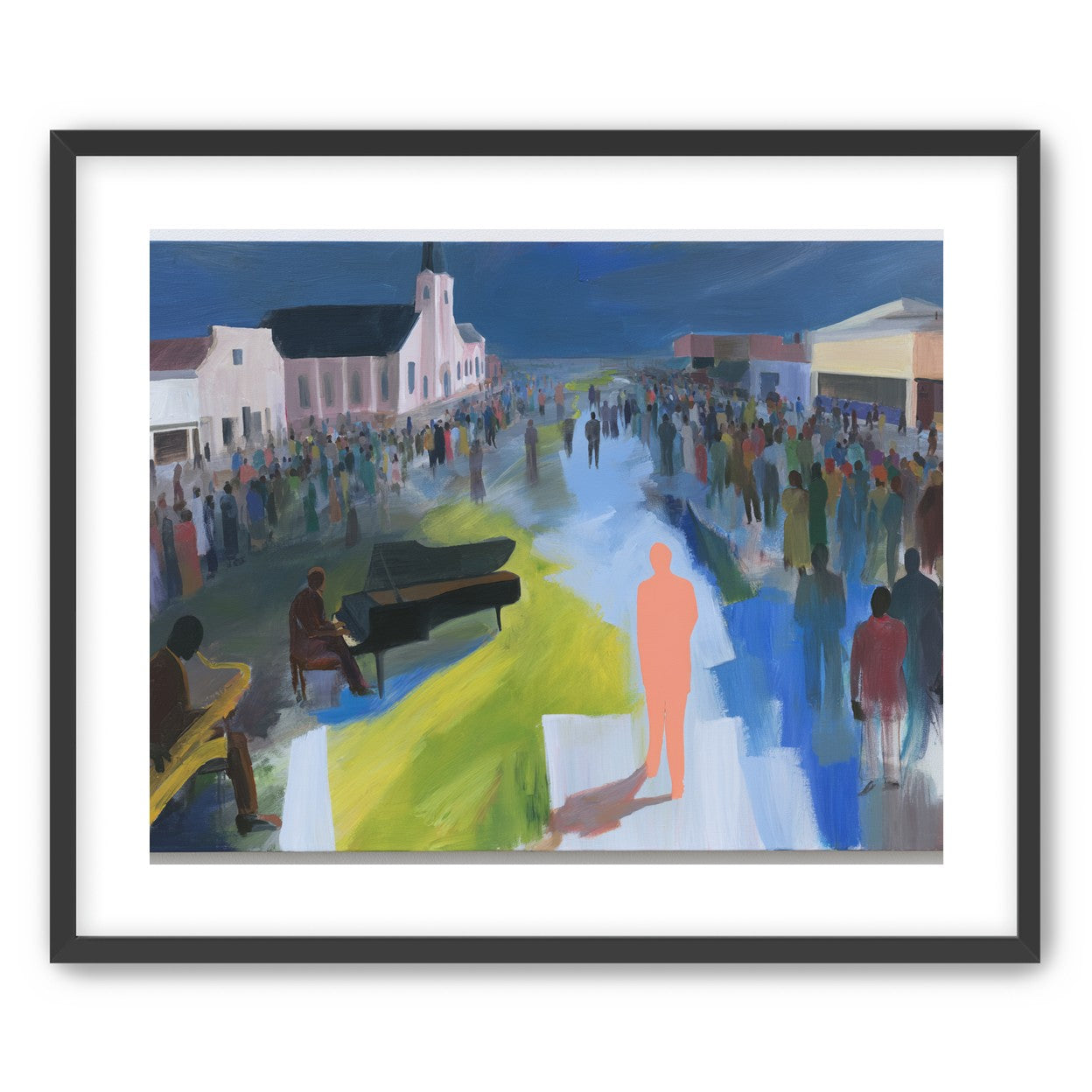 Crowd around the musicians