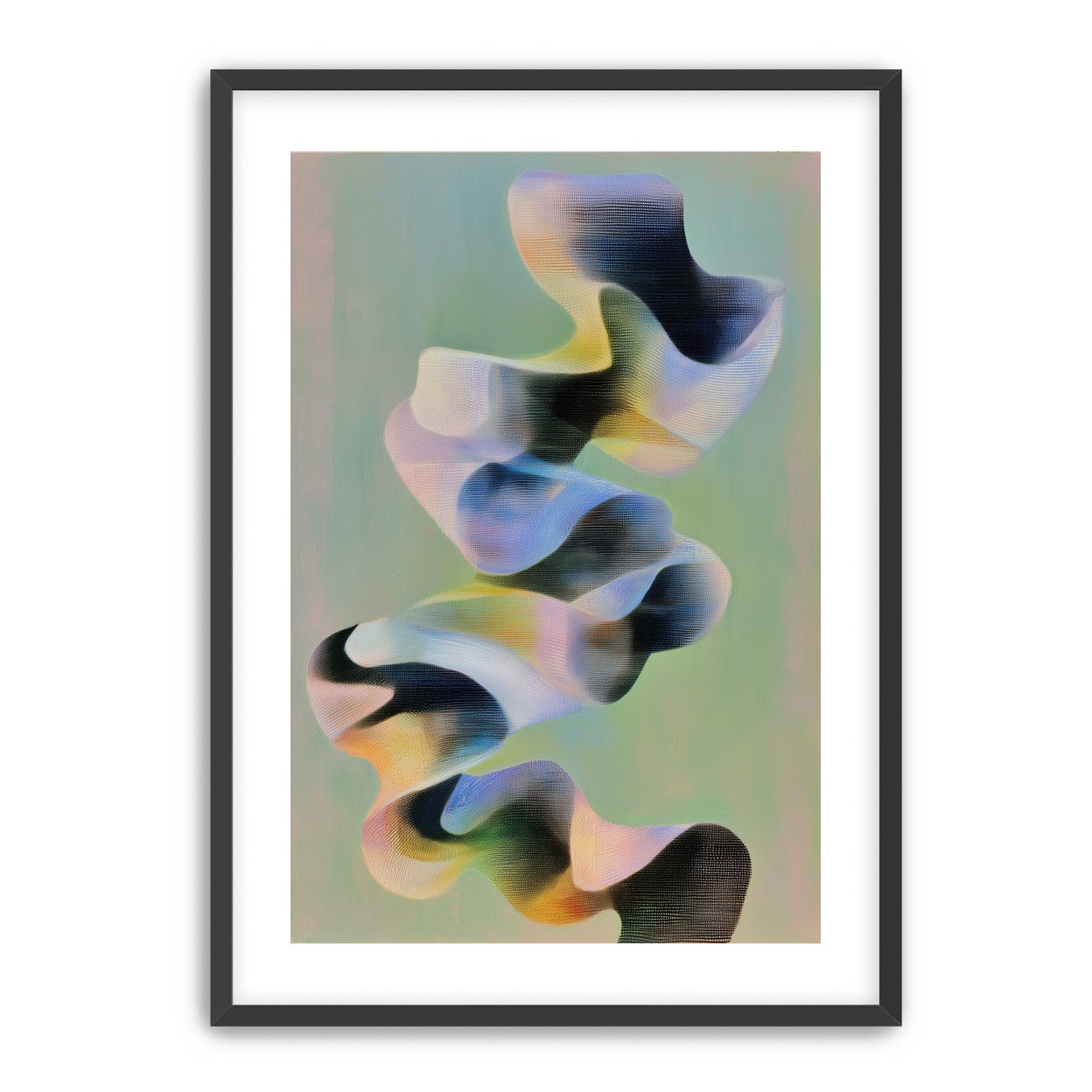 Pastel blue over black