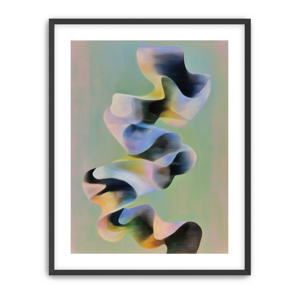 Pastel blue over black