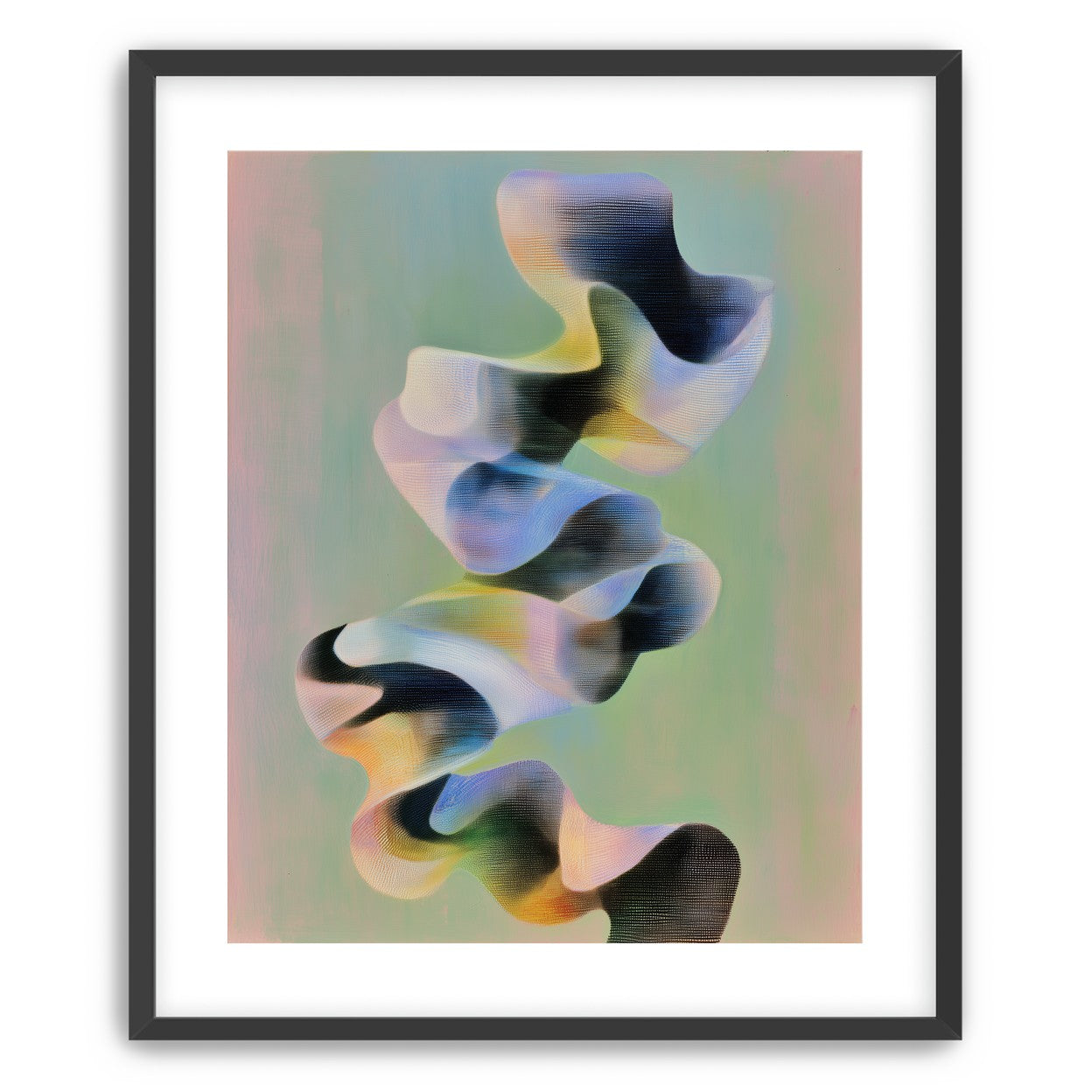 Pastel blue over black