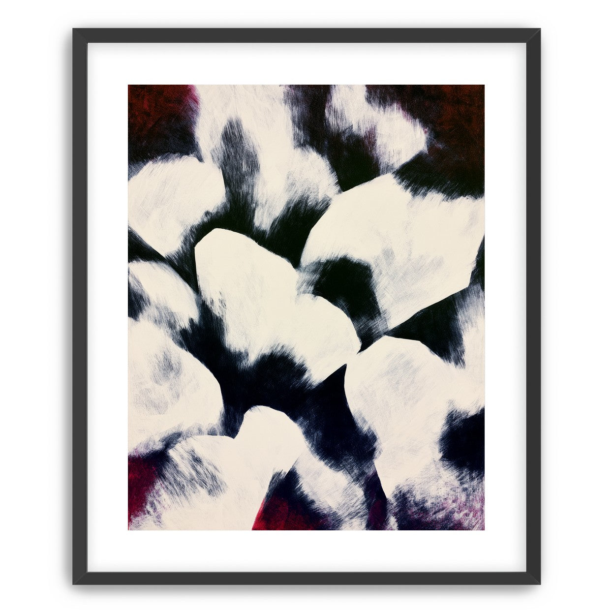 White blocks among dark ground