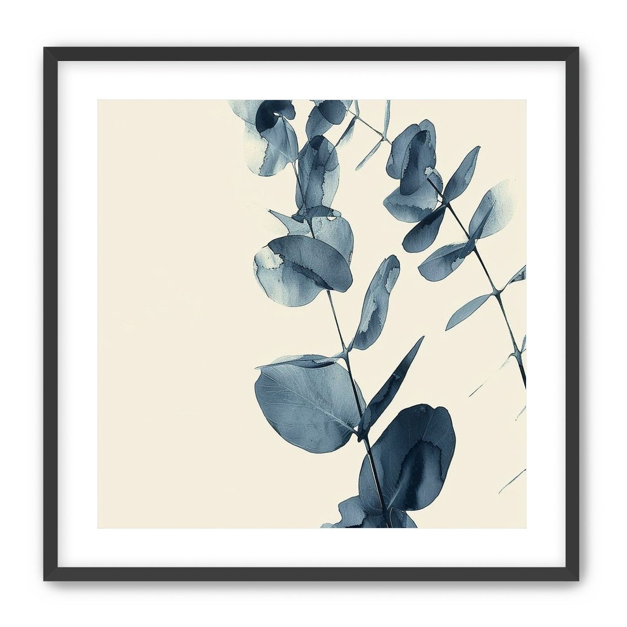 Blue eucalyptus on paper