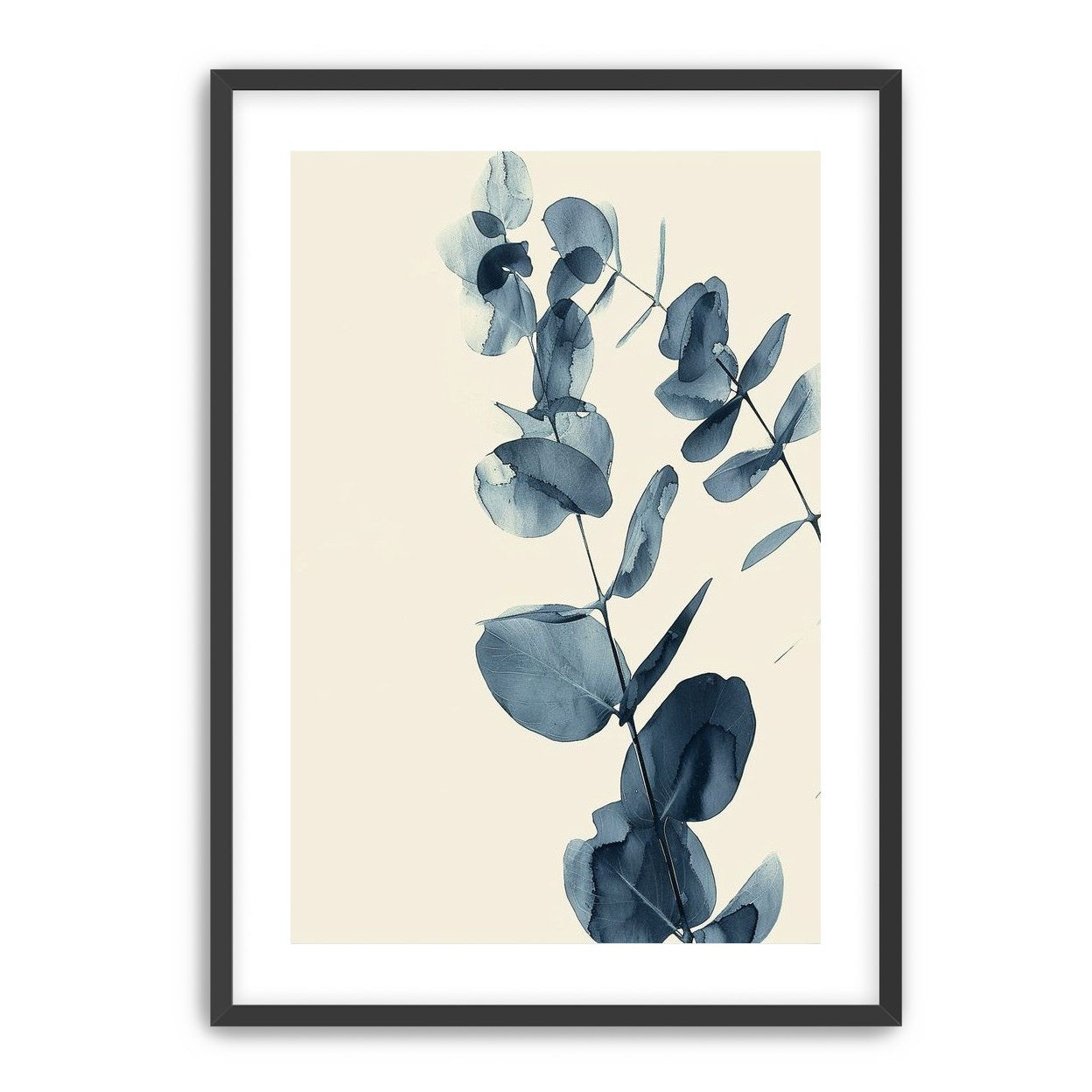 Blue eucalyptus on paper
