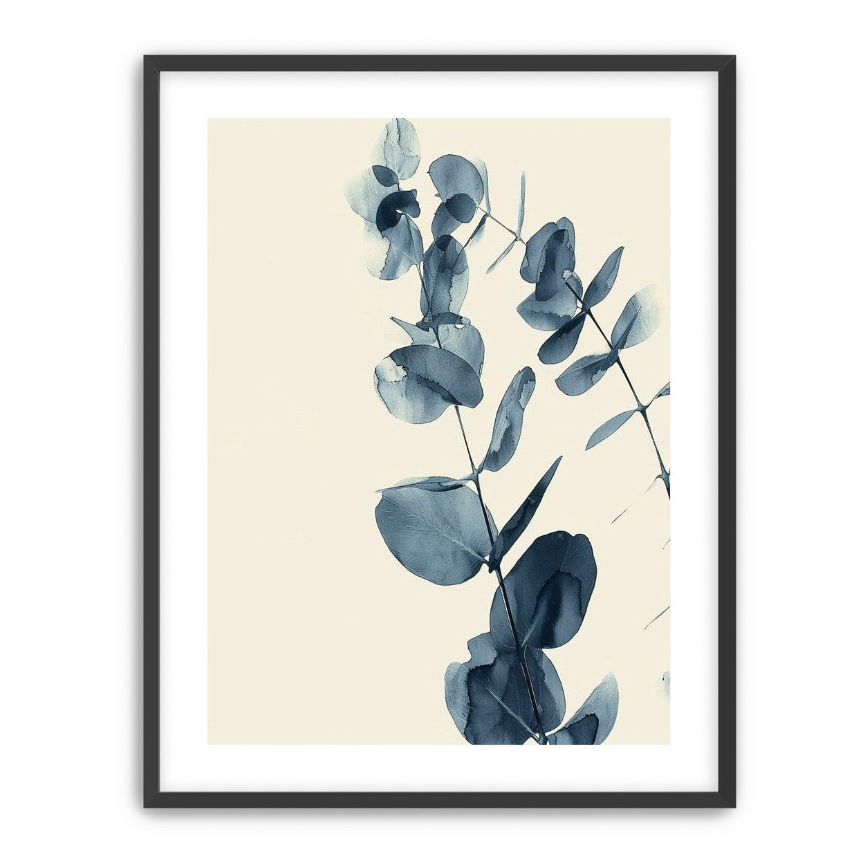 Blue eucalyptus on paper
