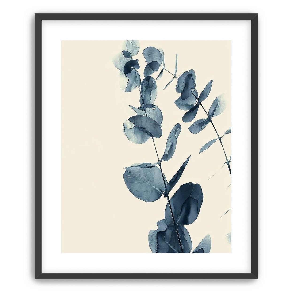 Blue eucalyptus on paper