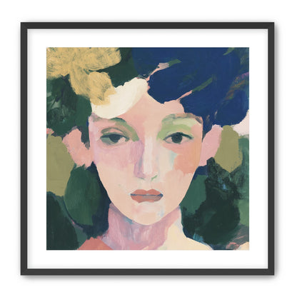 Portrait with pale flower