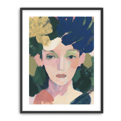 Portrait with pale flower