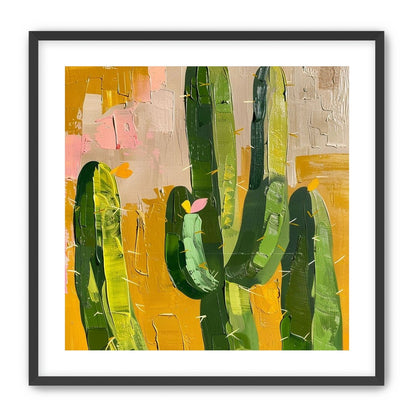 Cactus forms within ochre field