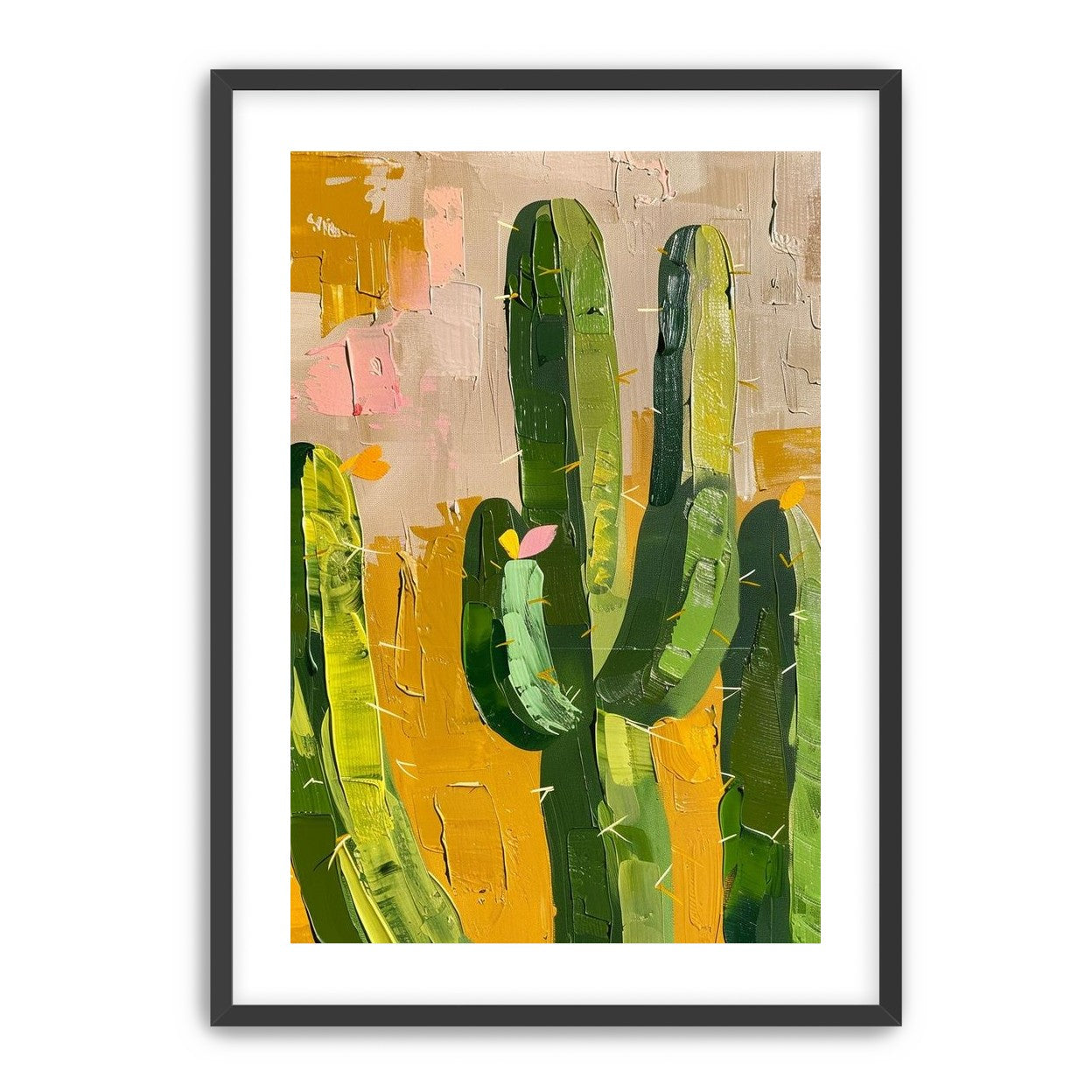 Cactus forms within ochre field