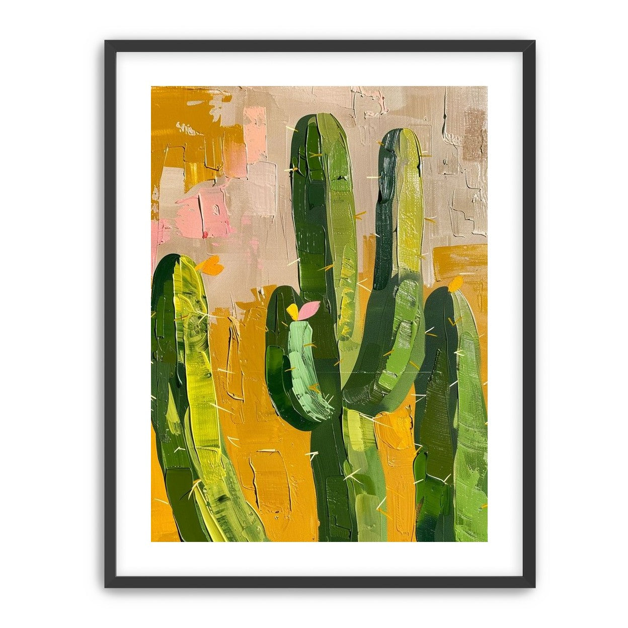 Cactus forms within ochre field