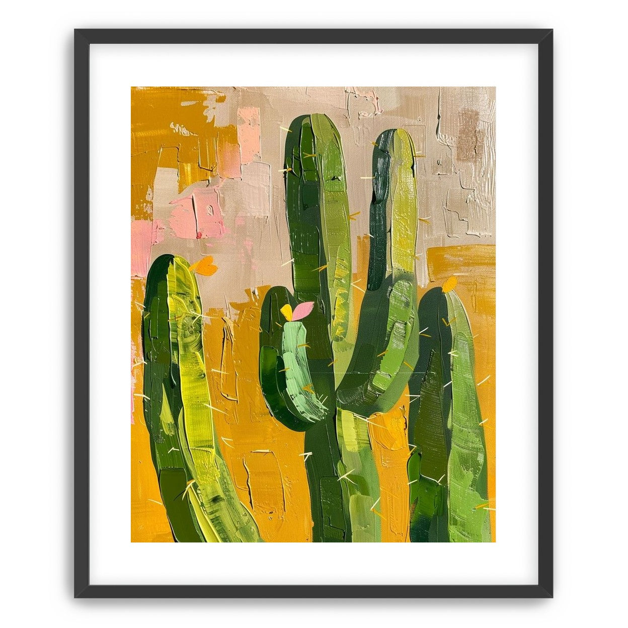 Cactus forms within ochre field