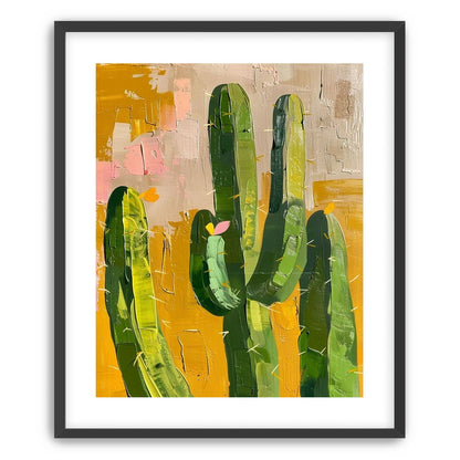 Cactus forms within ochre field
