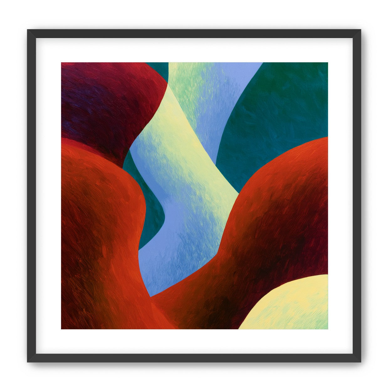 Curved bands in thick paint