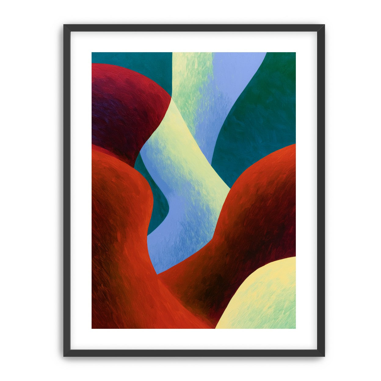 Curved bands in thick paint