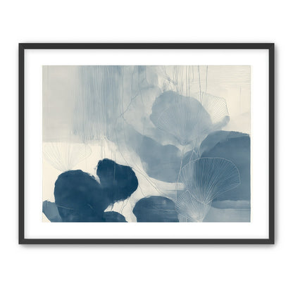 Fan leaves in blue wash
