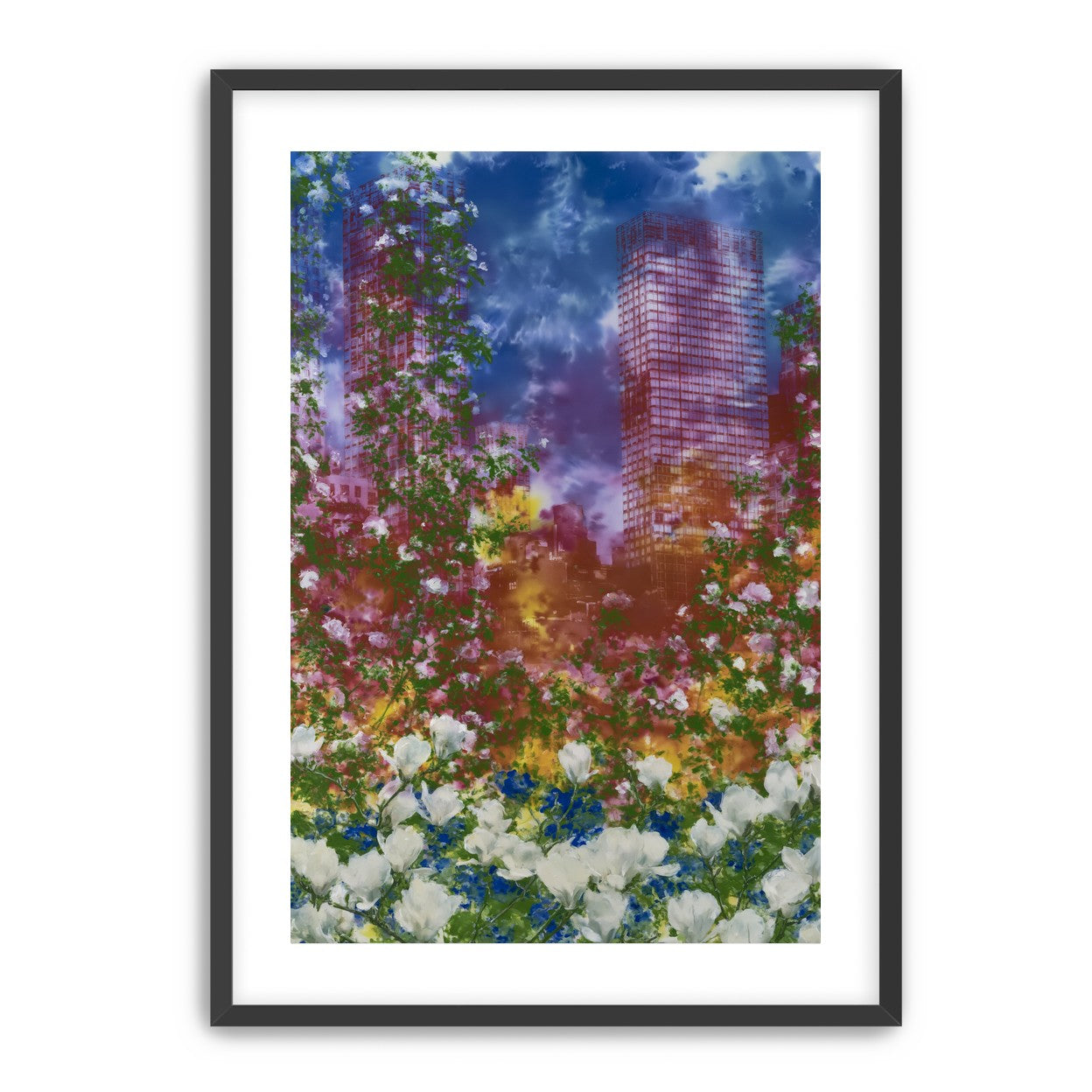 Flowers before storm towers