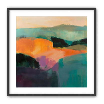 Teal Pressed Against Orange