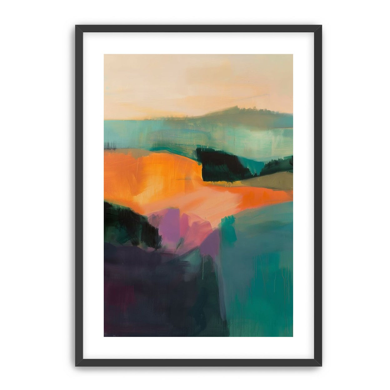 Teal Pressed Against Orange