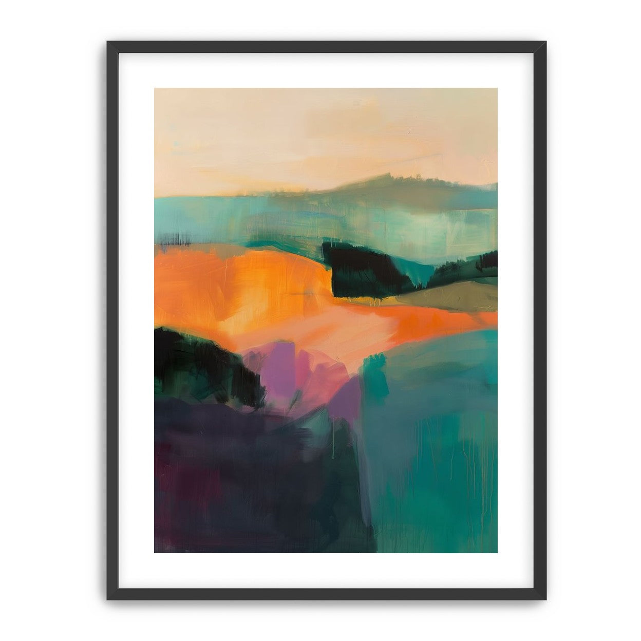Teal Pressed Against Orange