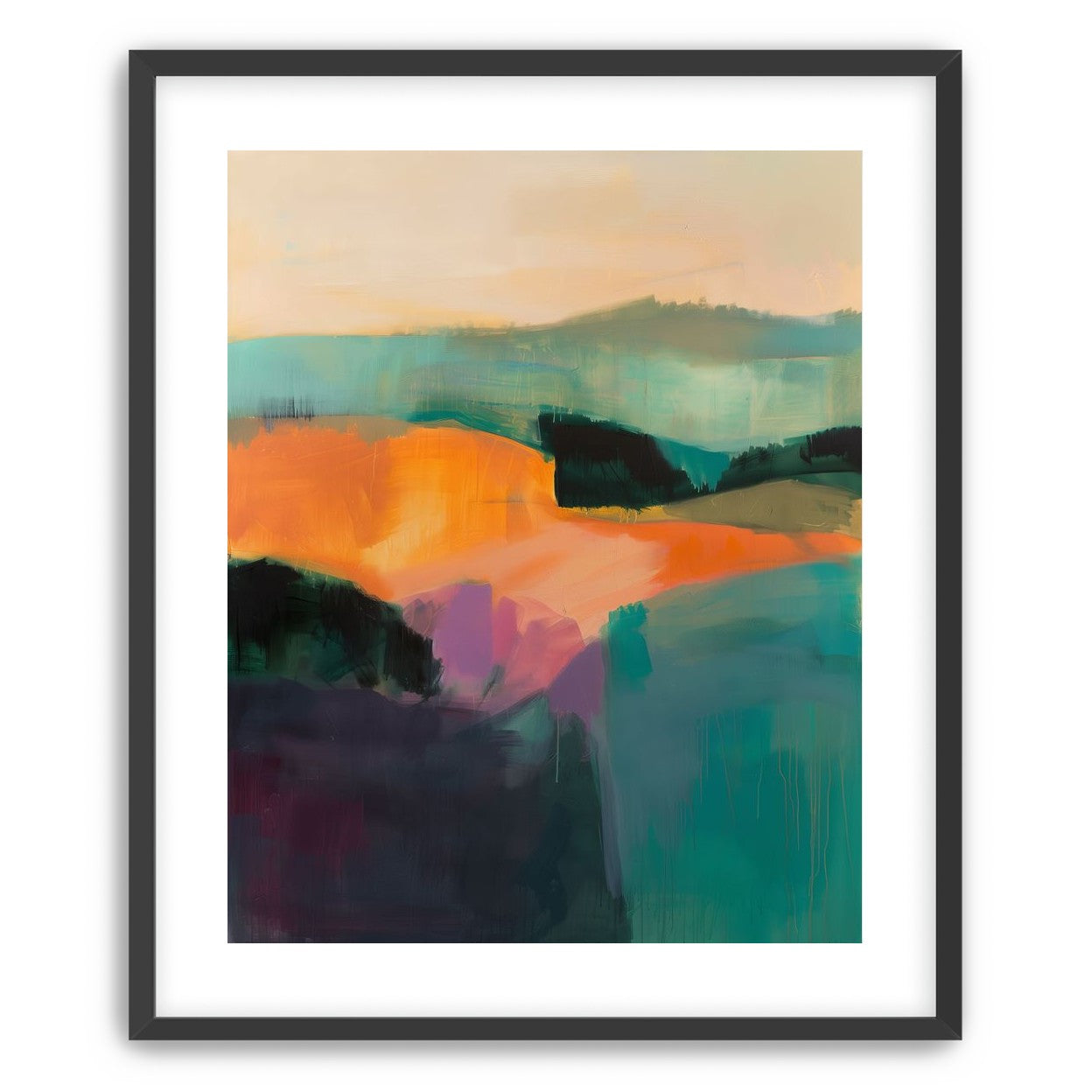 Teal Pressed Against Orange
