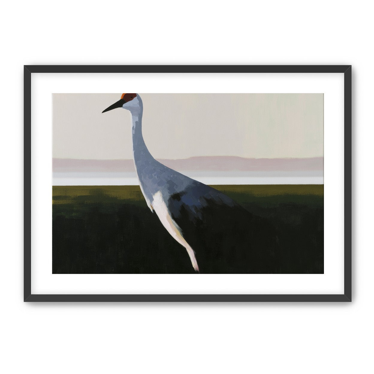 Crane with a red crown