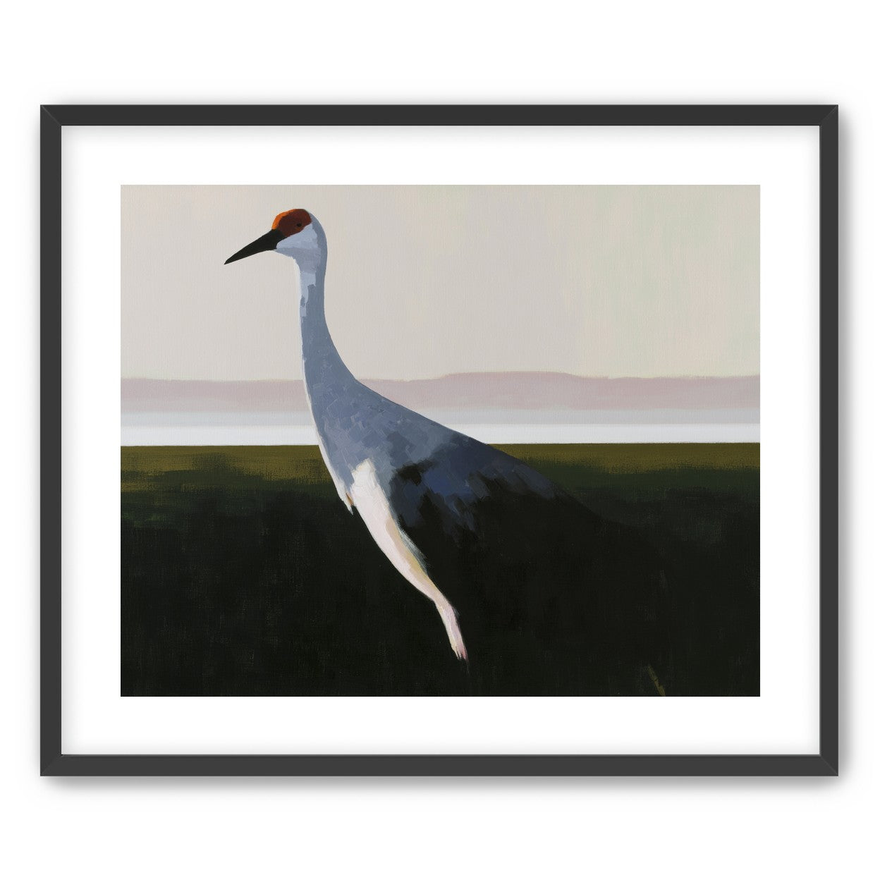 Crane with a red crown