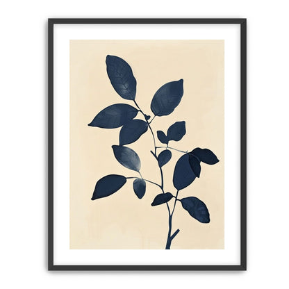 Indigo leaves on cream