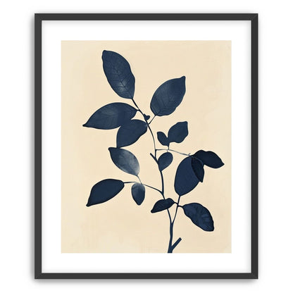 Indigo leaves on cream