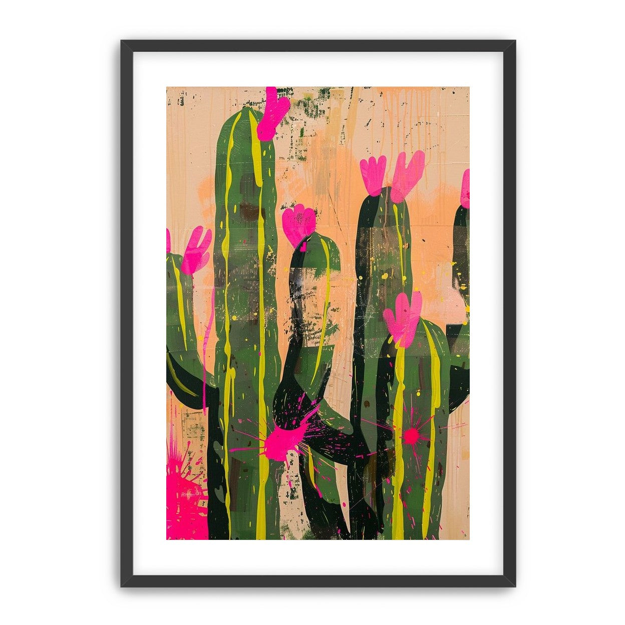 Pink blooms on cacti
