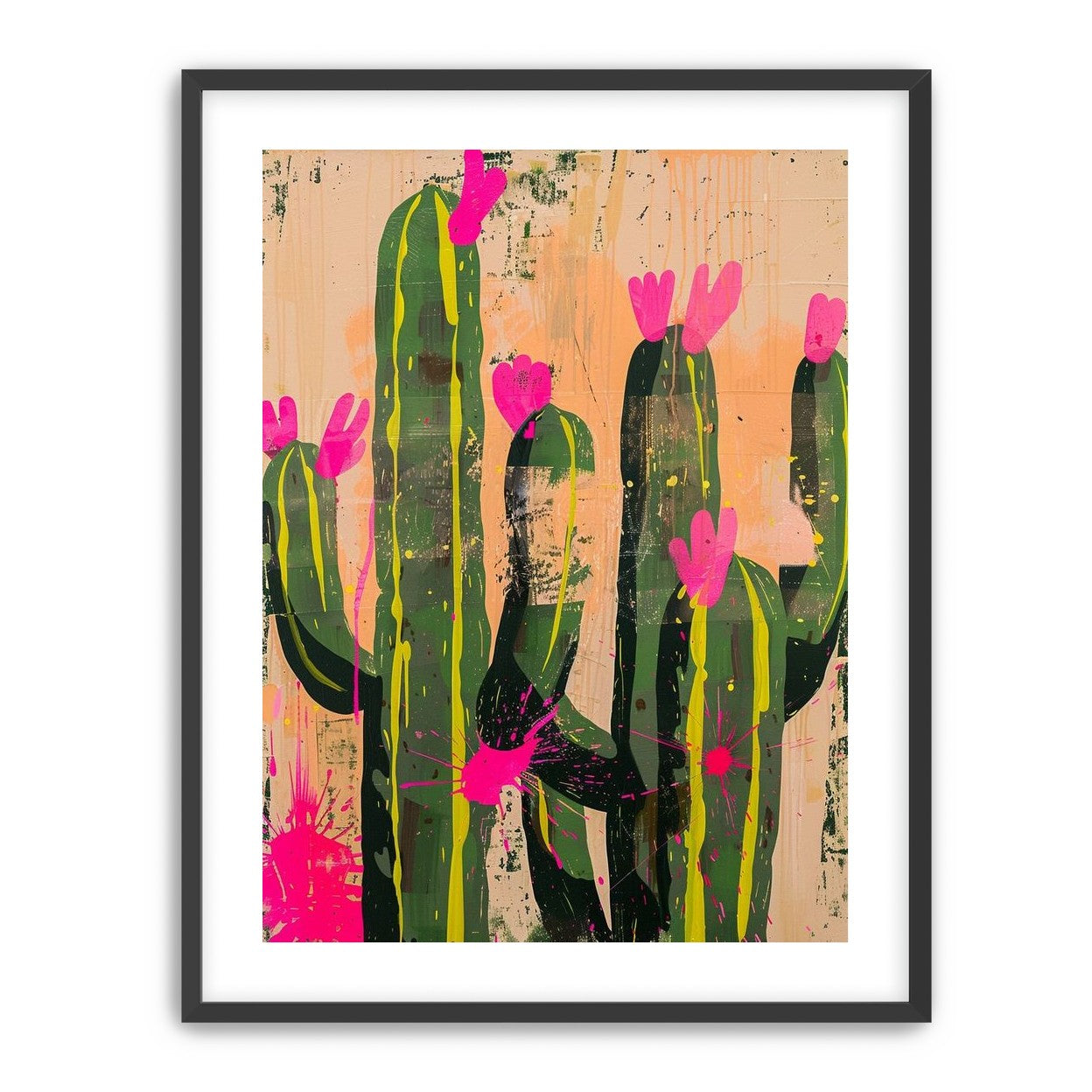 Pink blooms on cacti