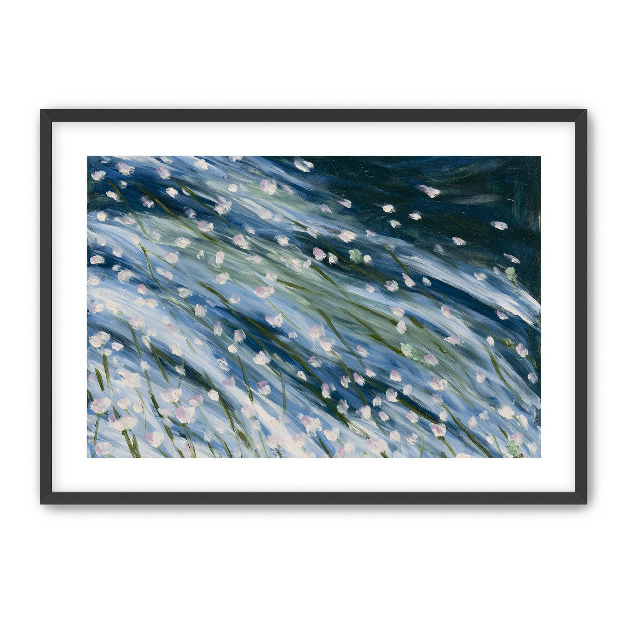 Flowers in a blue rush