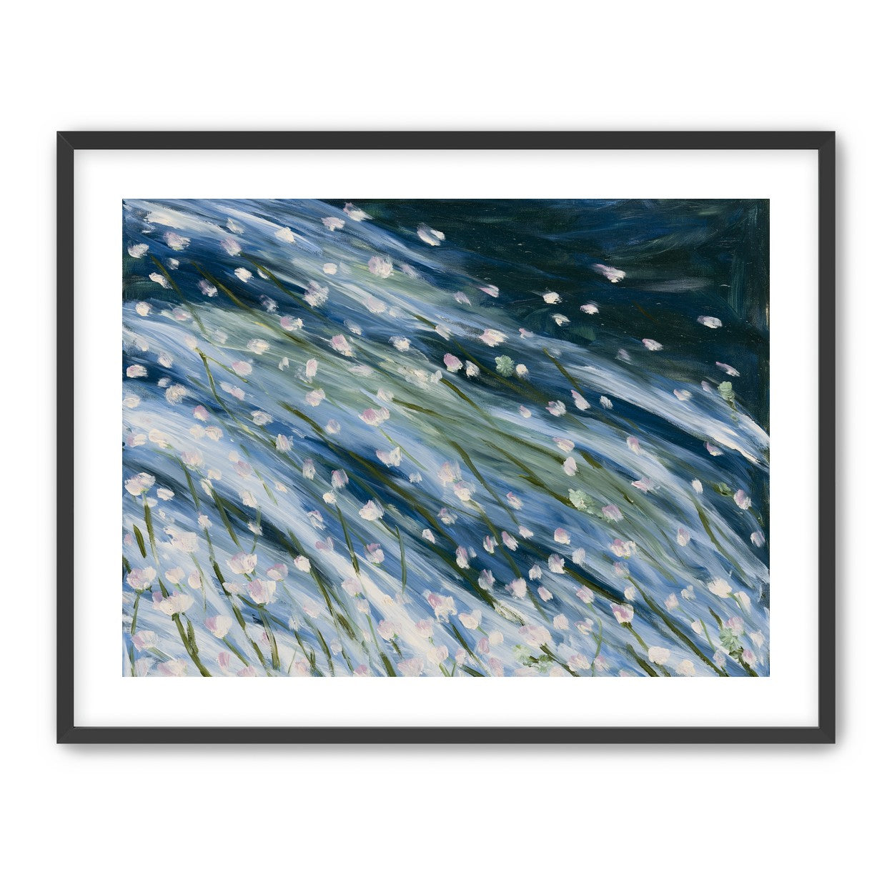 Flowers in a blue rush