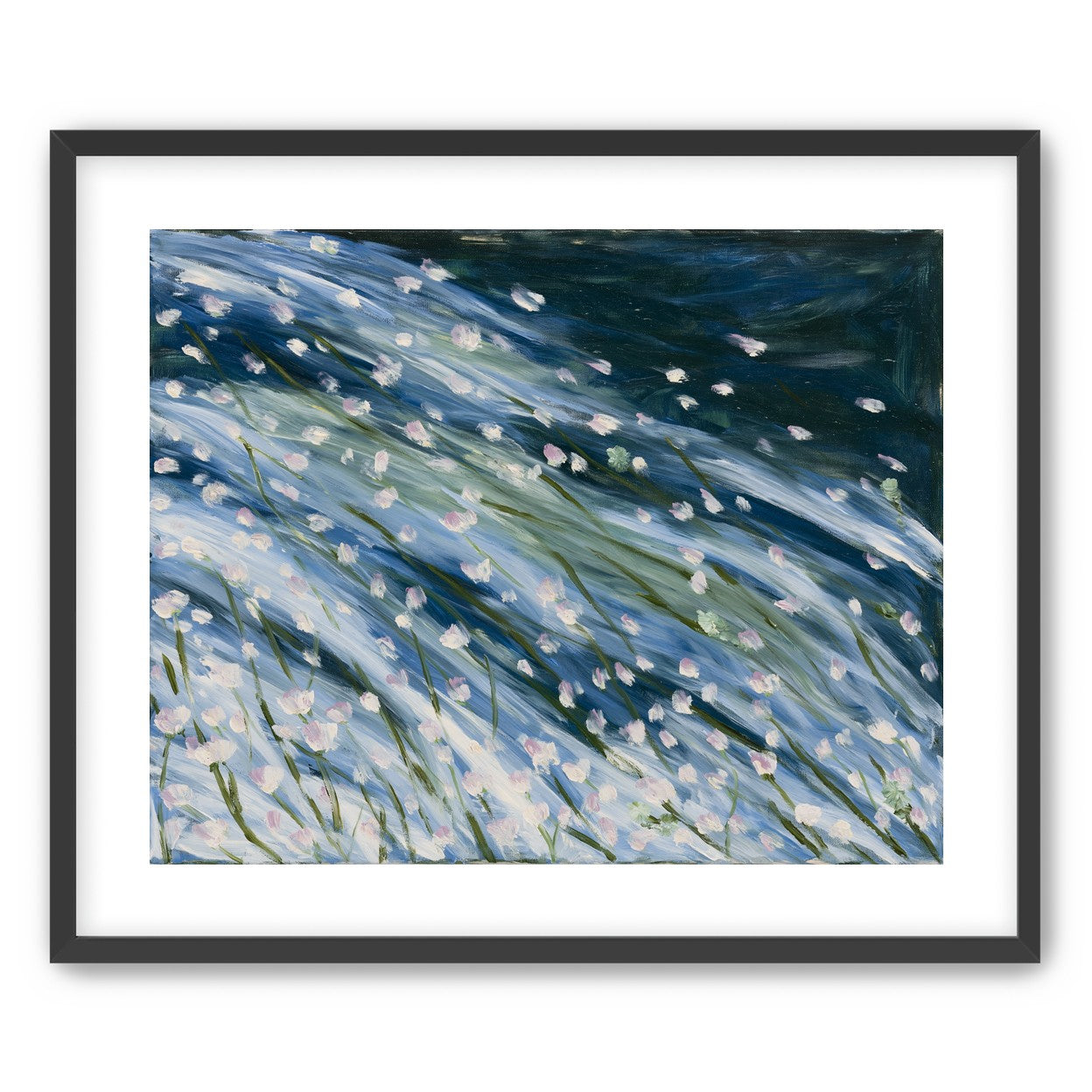 Flowers in a blue rush