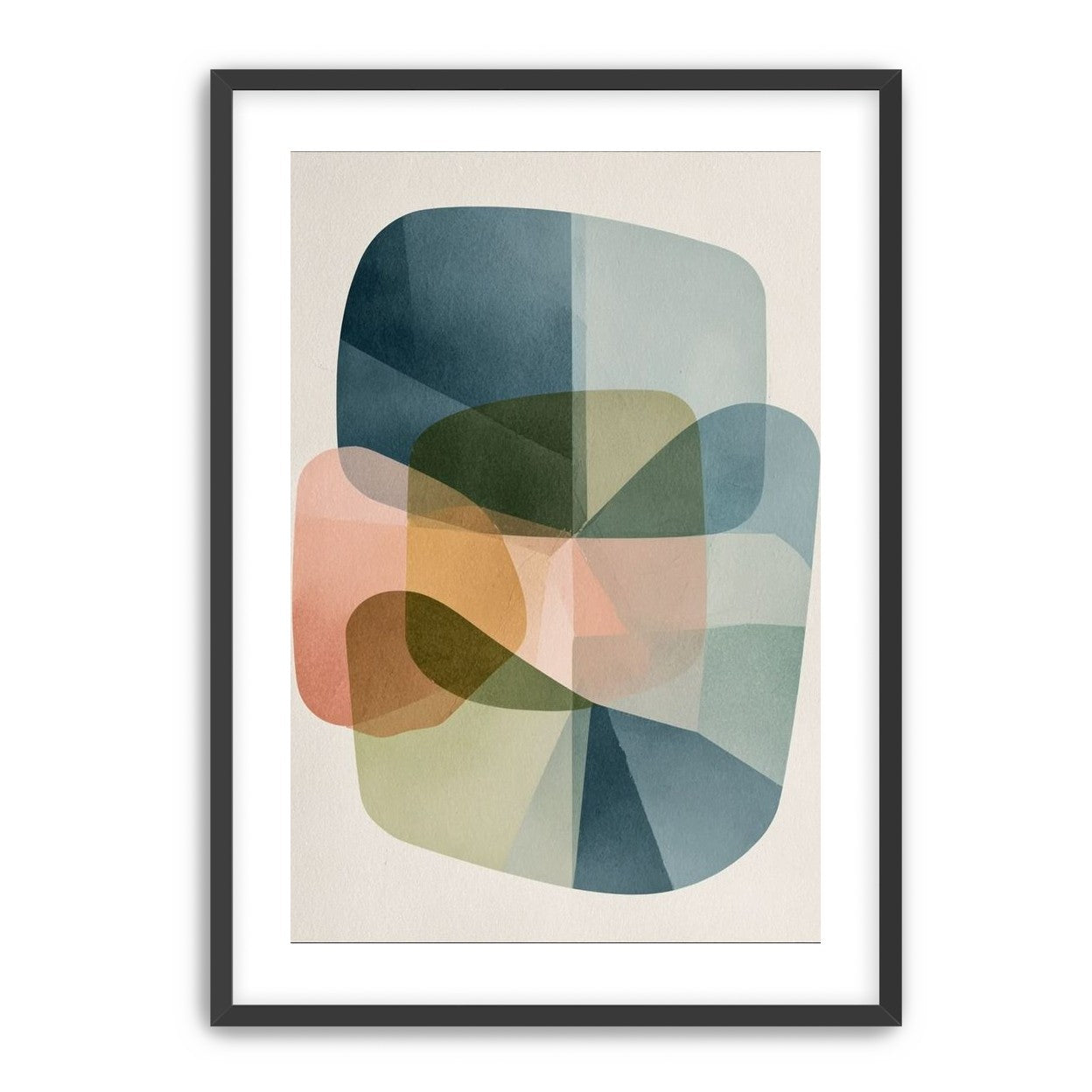 Muted blues folding through peach