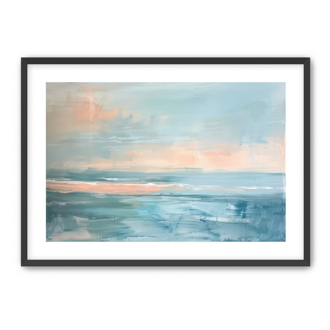 Peach light on blue sea