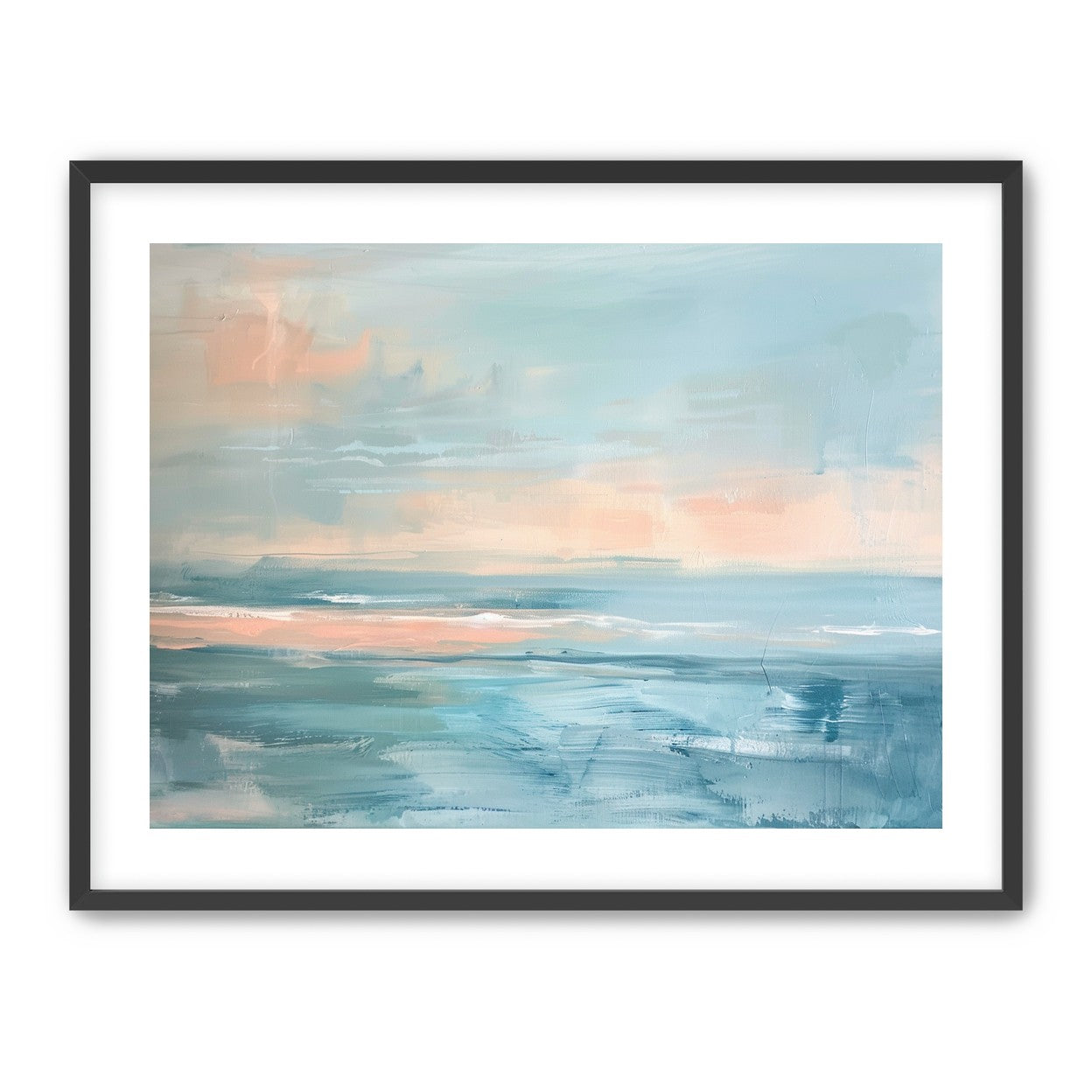 Peach light on blue sea