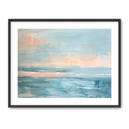 Peach light on blue sea